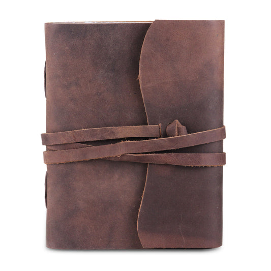 Leather Plain Textured Note Journal Book- Brown