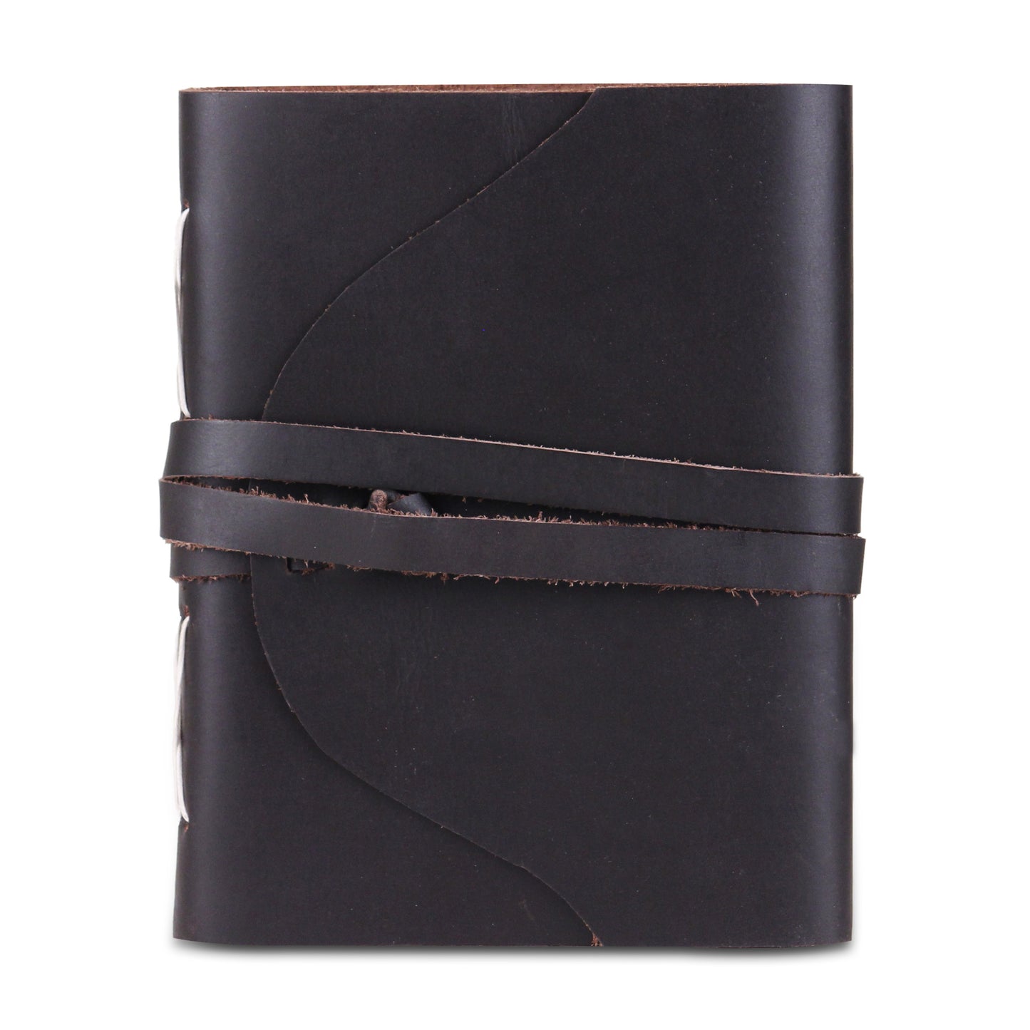 Leather Plain Textured Note Journal Book- Black