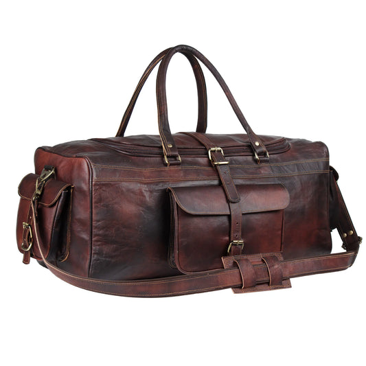 Vintage Red Leather Duffle