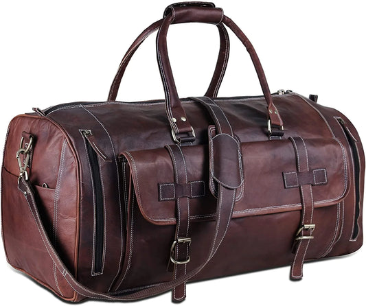 Urban Dark Leather Duffle Bag