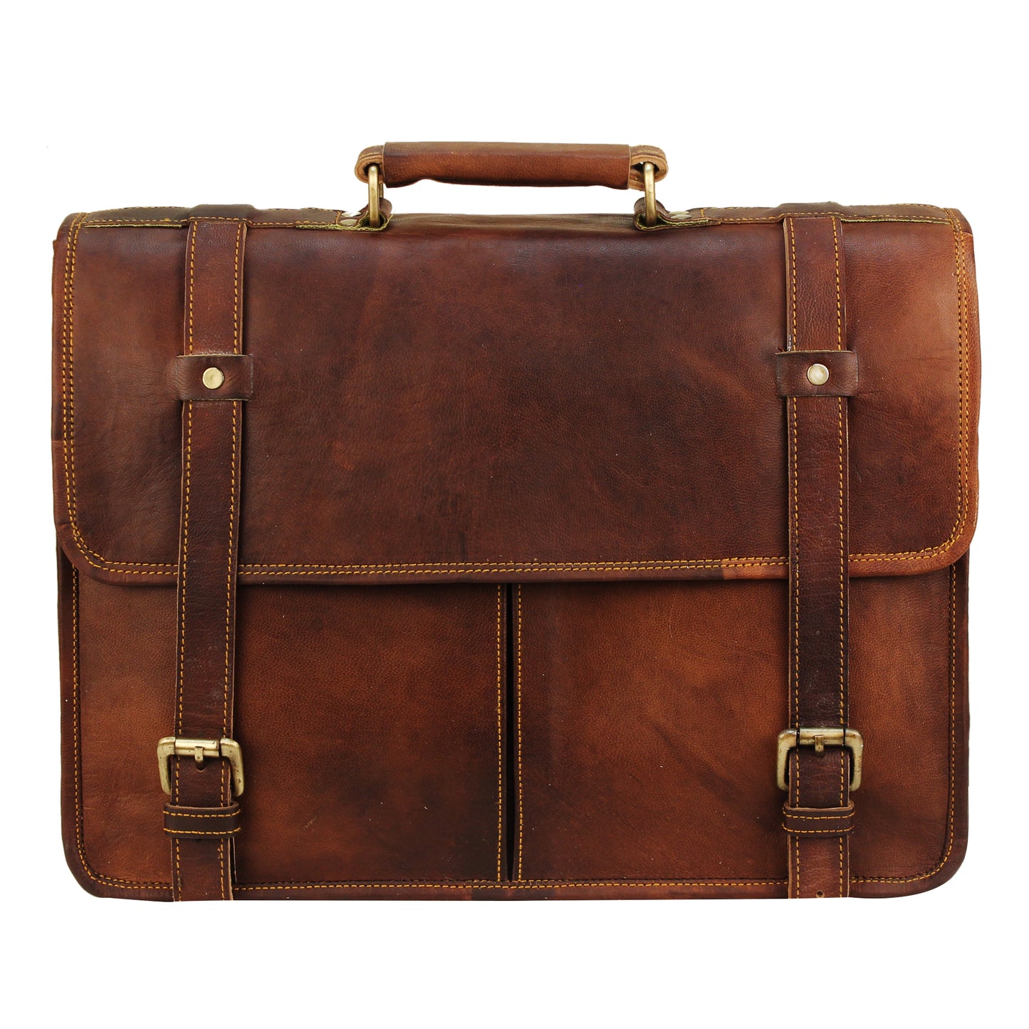 Genuine leather Brown briefcase Bag