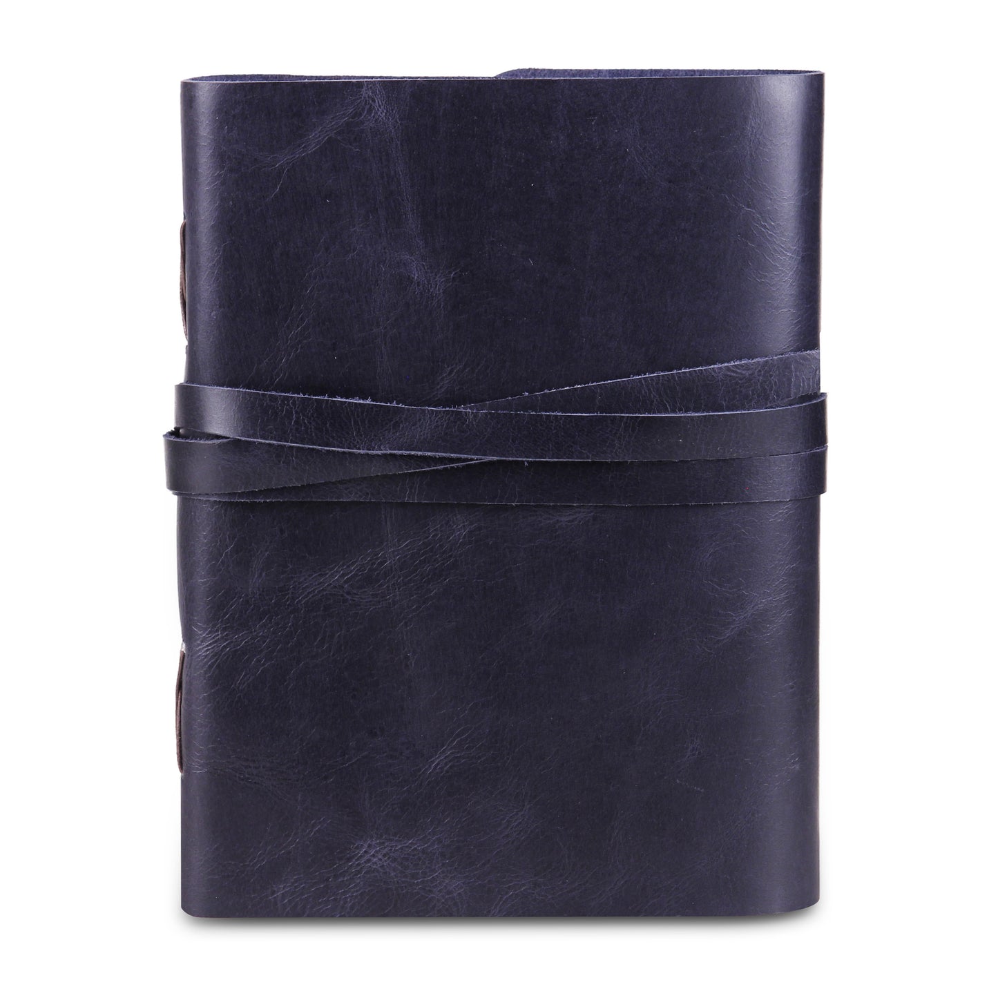 Leather Plain Textured Note Journal Book- Dark Blue