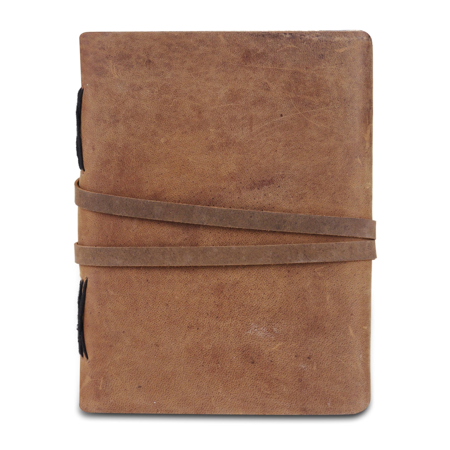 Leather Plain Textured Note Journal Book- Light Brown