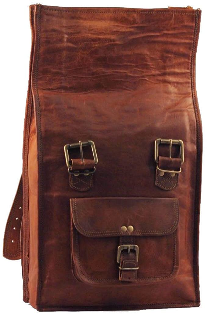 Vintage Roll Top Leather Backpack