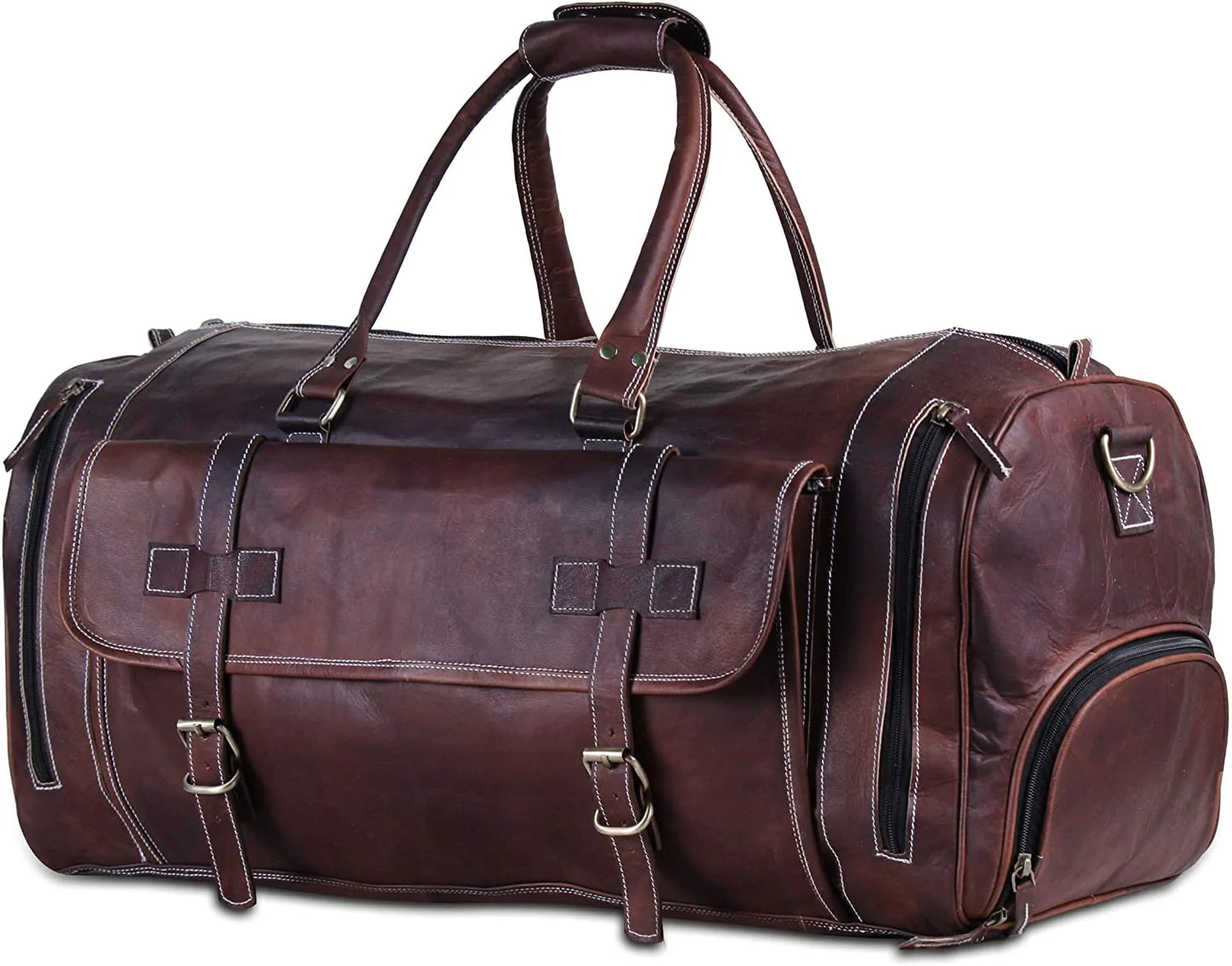 Urban Dark Leather Duffle Bag