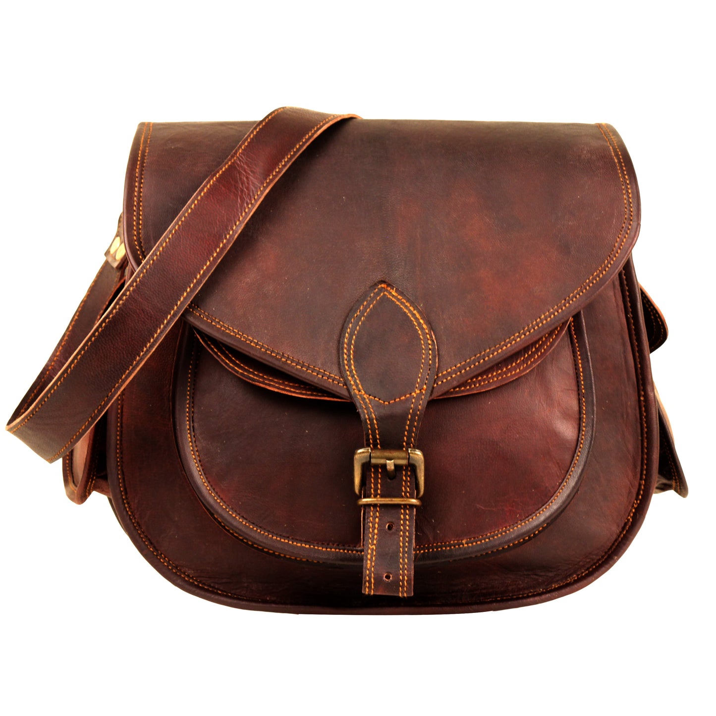 Vintage Brown Leather Crossbody Bag