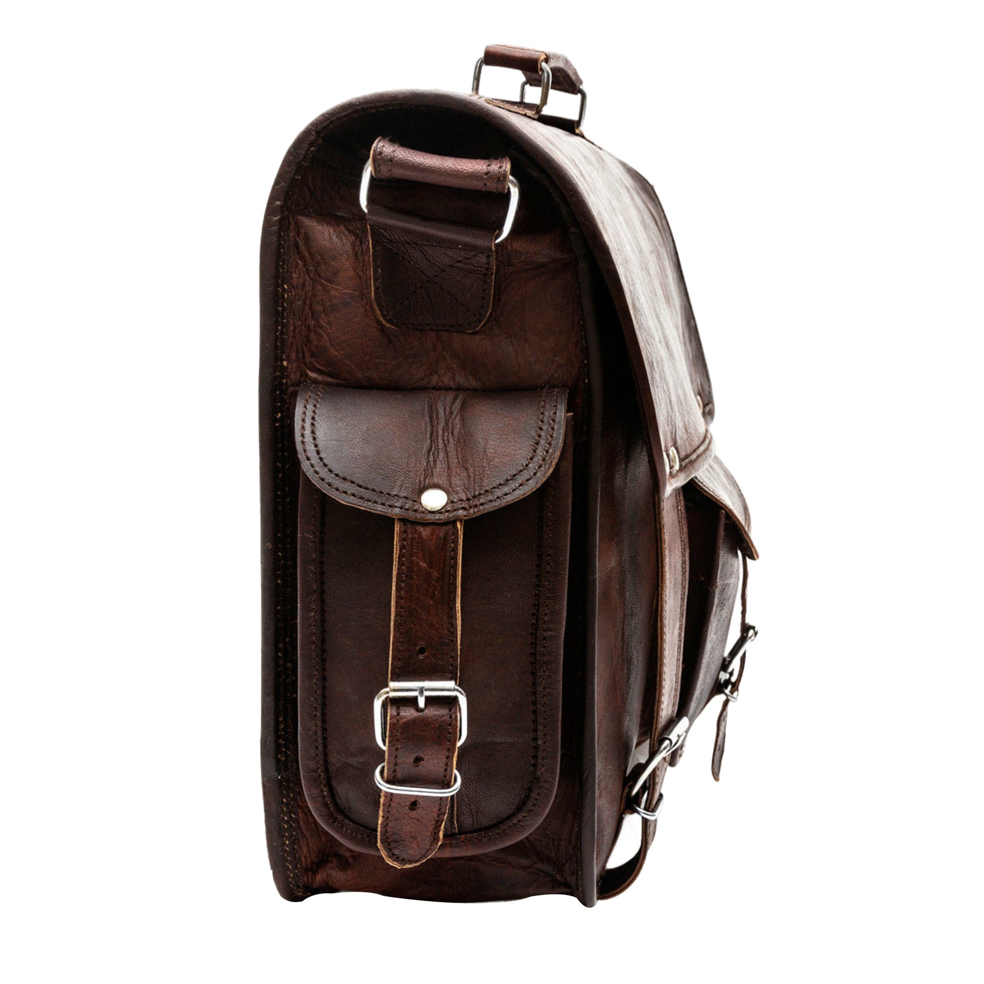 Large Laptop Padded Messenger Bag with Adjustable Strap and side pockets