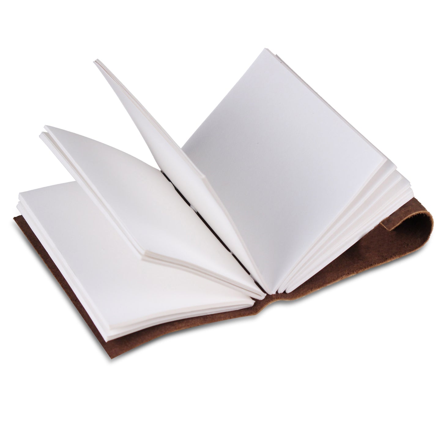 Leather Plain Textured Note Journal Book- Brown