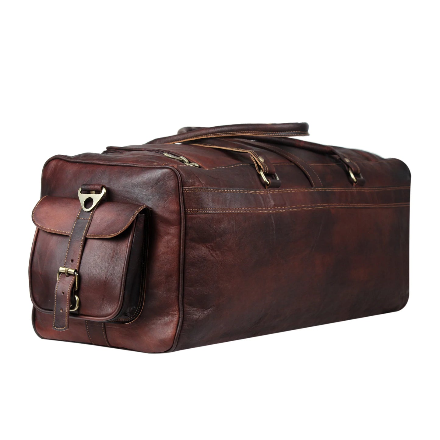 Vintage Red Leather Duffle
