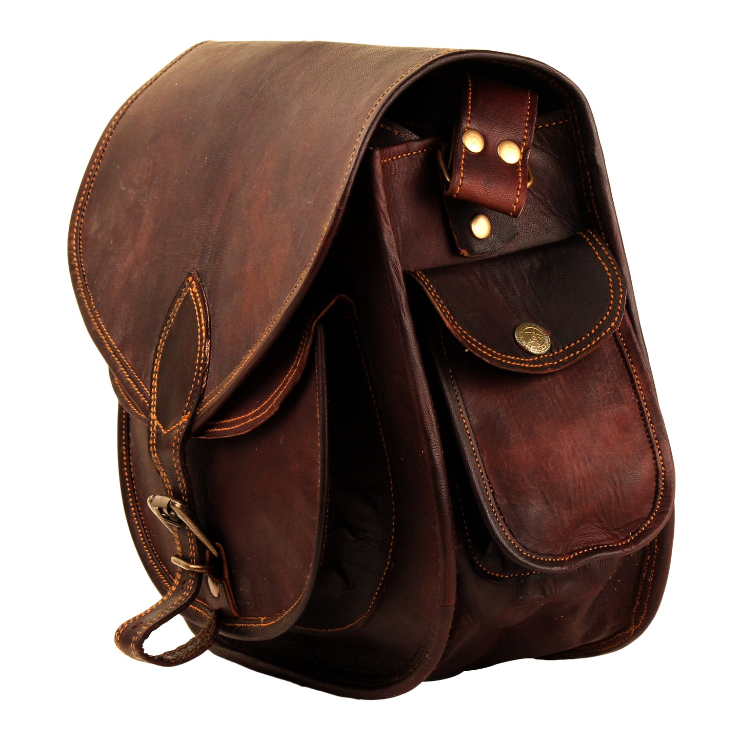 Vintage Brown Leather Crossbody Bag