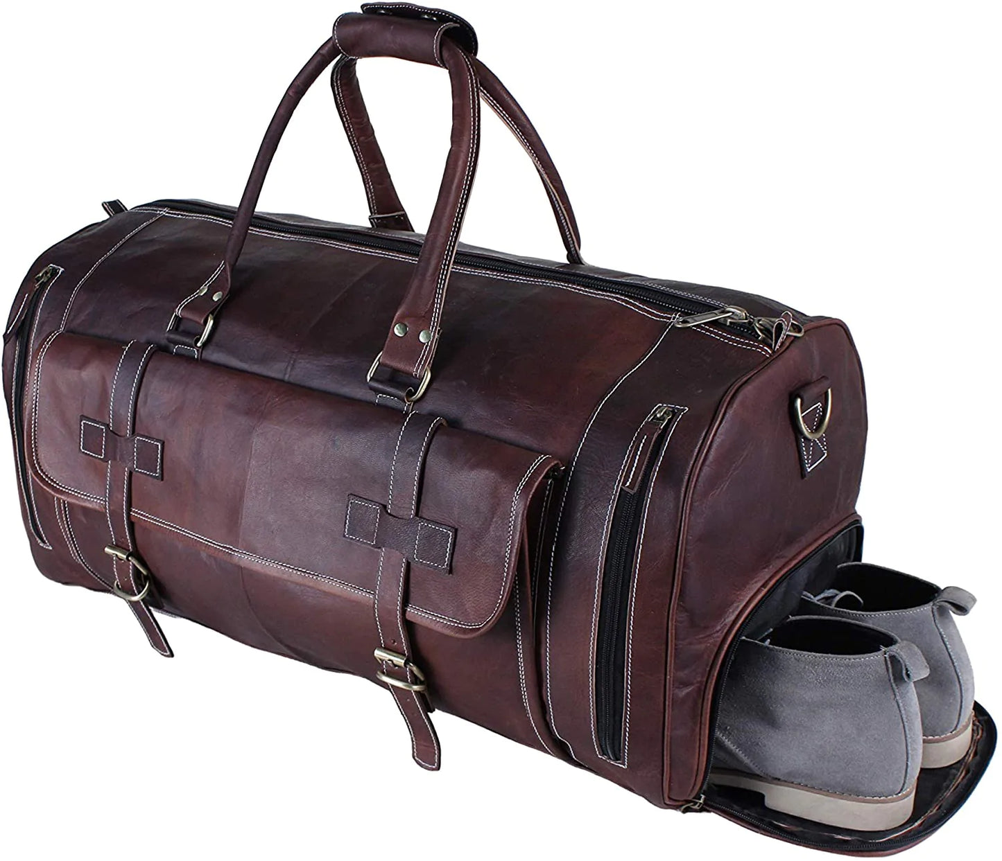 Urban Dark Leather Duffle Bag