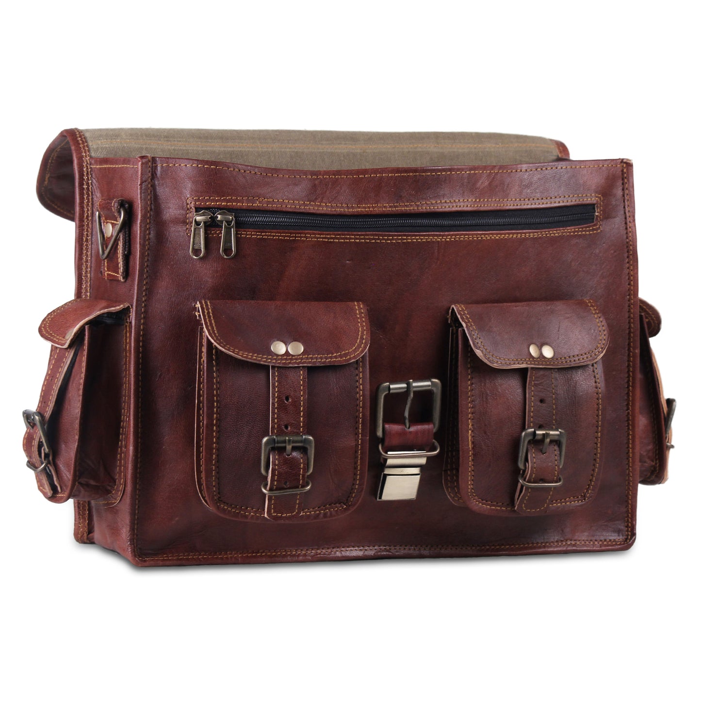 Laptop Padded vintage Messenger Bag with Top Handle