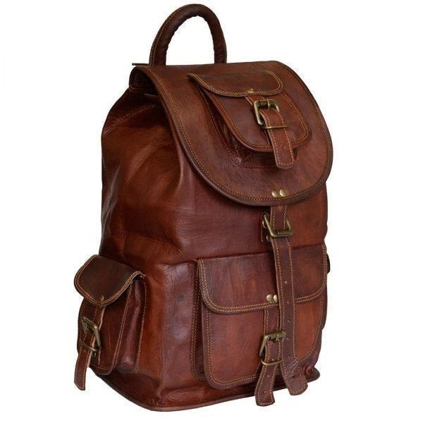 best vintage style laptop backpacks Large Vintage Leather Backpack Best travel backpack Laptop backpack – Hulsh Leather