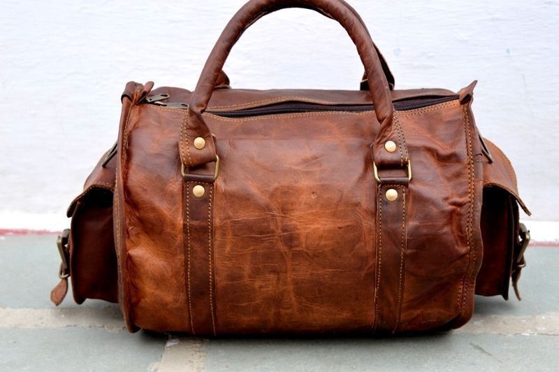 Small Leather Duffle Bag