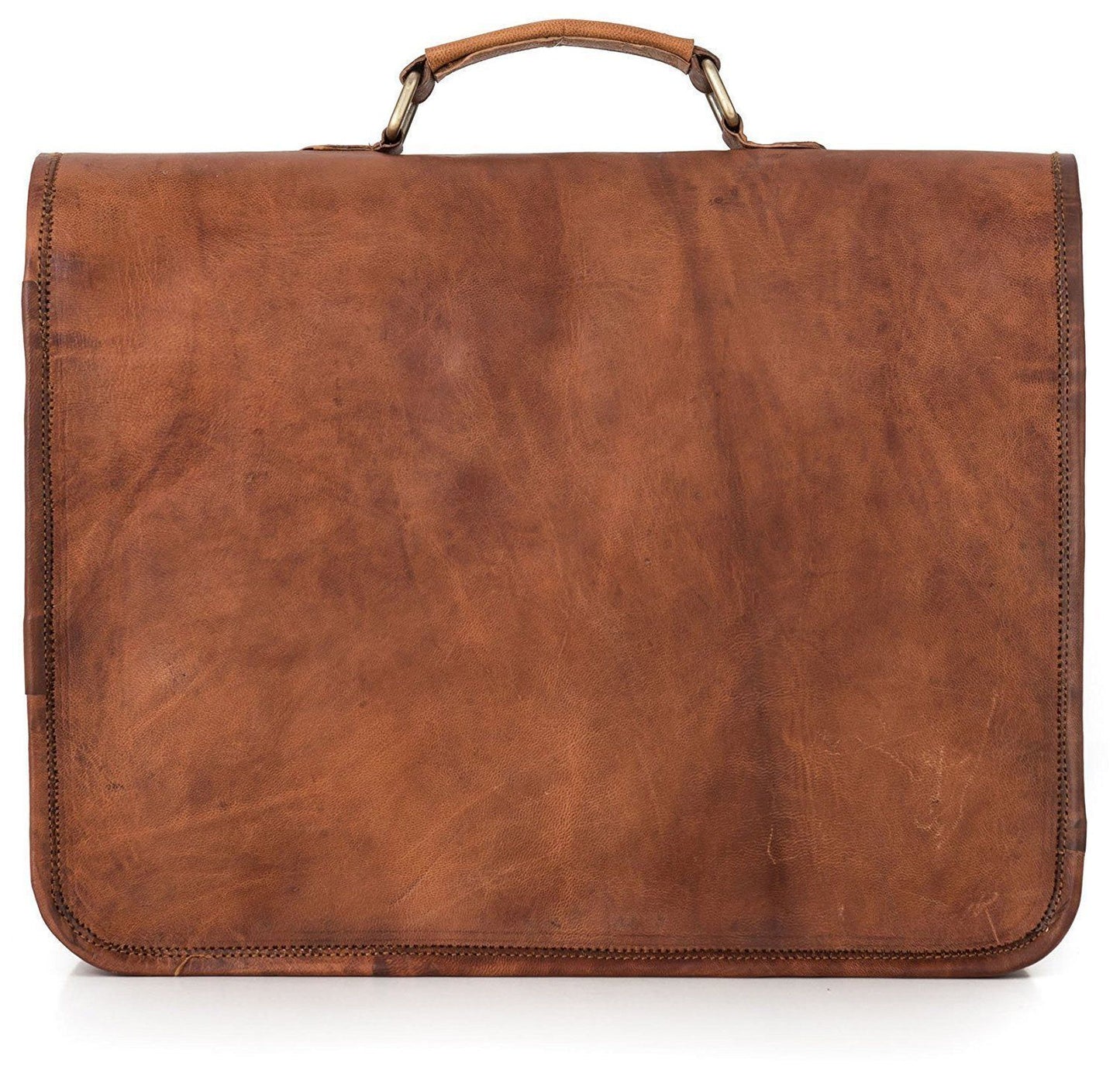 Large Leather Messenger Bag with Adjustable Strap