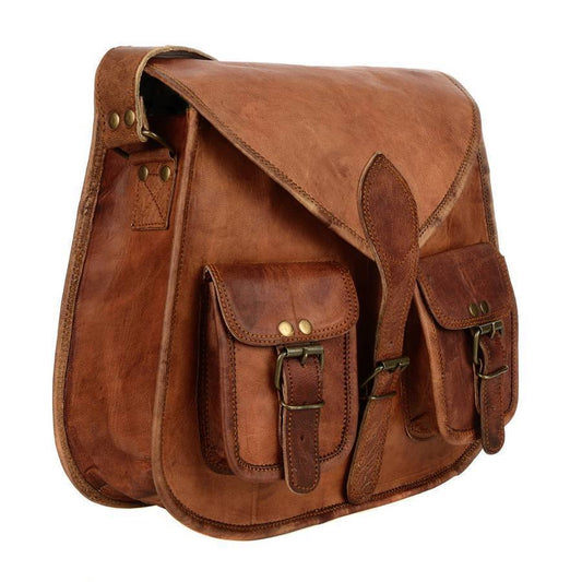 Womenâs 2 Pockets Leather Cross Body Purse
