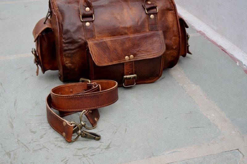 Small Leather Duffle Bag