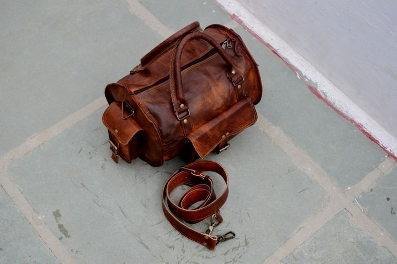Small Leather Duffle Bag