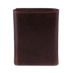 Genuine Buffalo Leather Trifold Wallet For Men