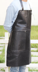 Genuine Full Grain Leather Apron- Black