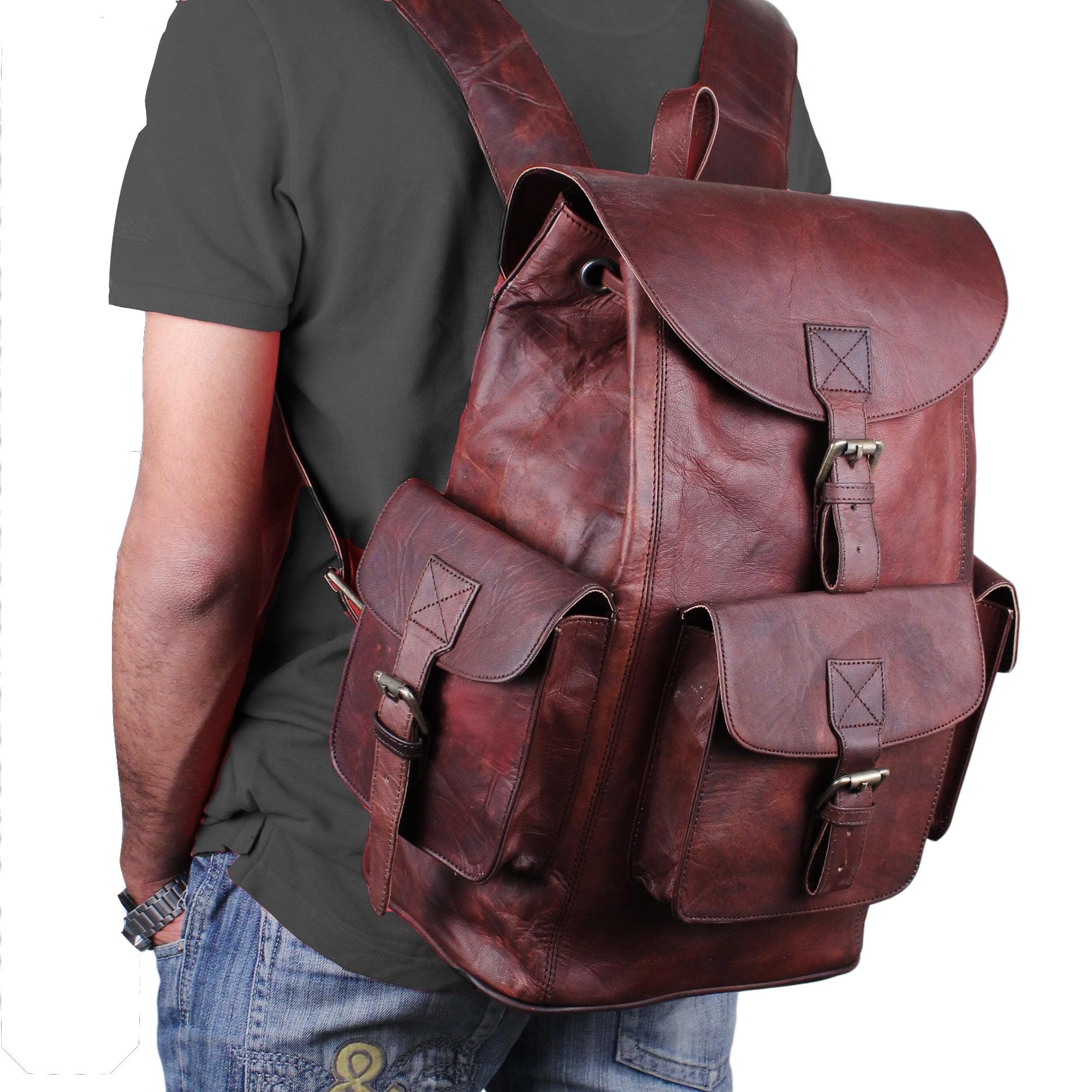 Genuine Vintage Leather Brown Backpack