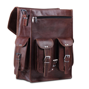 Brown Convertible Leather Backpack