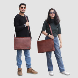 Full Flap Leather Messenger Bag