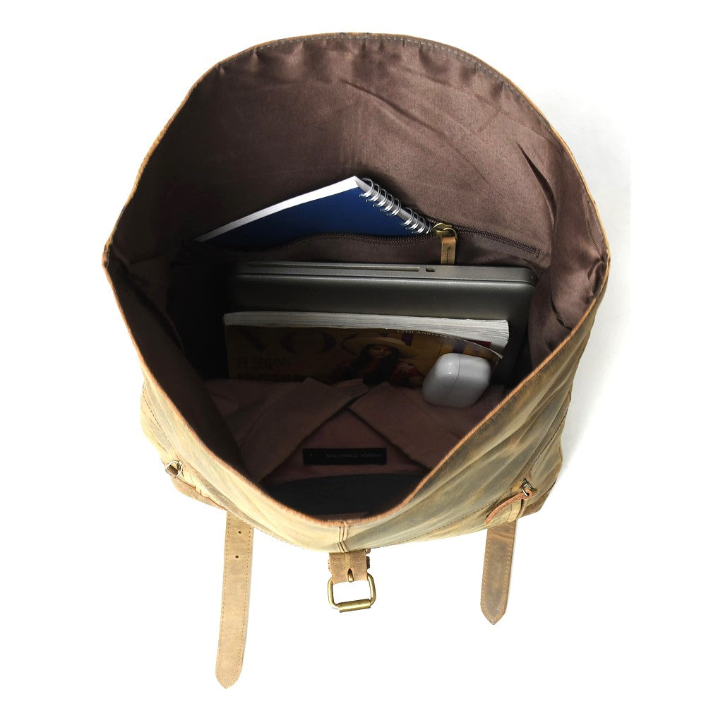 HULSH Handgemaakte 16 Inch Bruin Lederen Rugzak Voor Mannen Vintage Gemakkelijk Open Push Lock Echt lederen rugzak voor vrouwen | Lederen laptop rugzak voor mannen en vrouwen met gewatteerd HULSH Handgemaakte 16 Inch Bruin Lederen Rugzak Voor Mannen Vintage Gemakkelijk Open Push Lock Echt lederen rugzak voor vrouwen | Lederen laptop rugzak voor mannen en vrouwen met gewatteerd