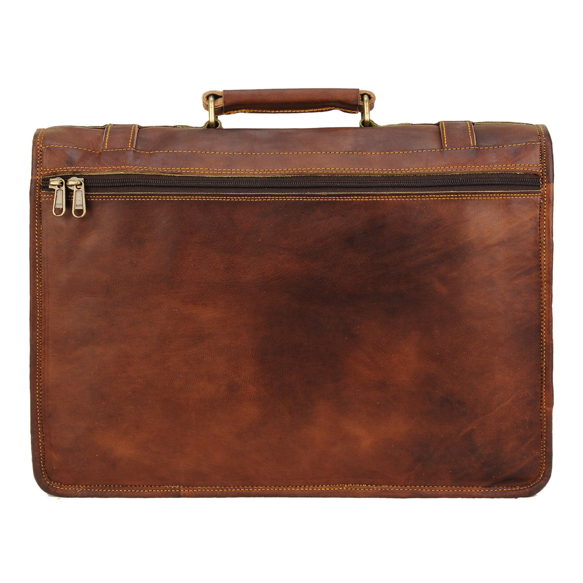 leather briefcase bag with top handle