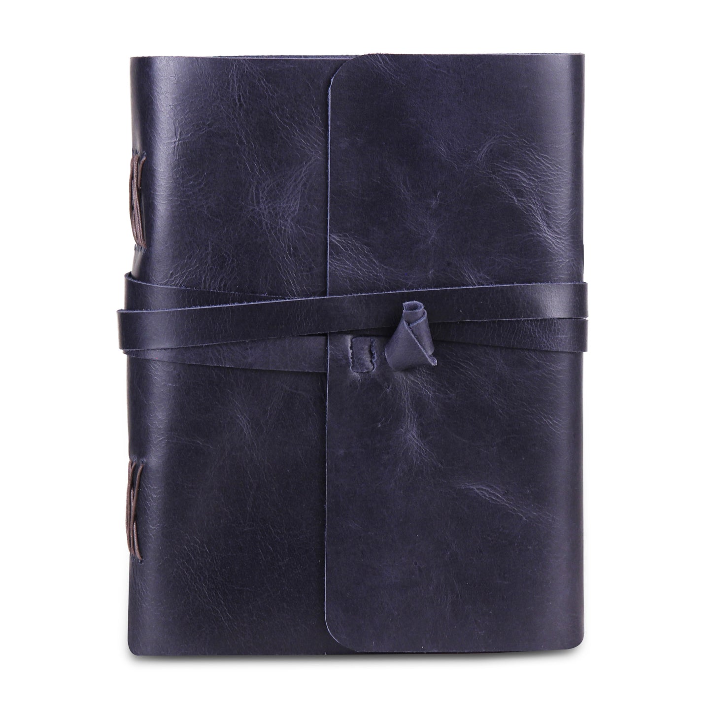 Leather Plain Textured Note Journal Book- Dark Blue