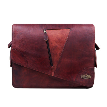 Cross Flap Leather Messenger Shoulder Bag by Hulsh