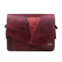 Cross Flap Leather Messenger Shoulder Bag by Hulsh