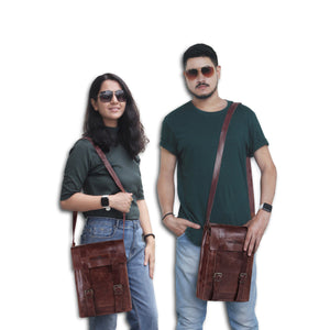 Flow.month Leather Shoulder Bag for Men Business Casual iPad