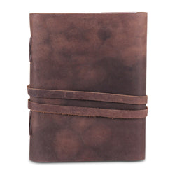 Leather Plain Textured Note Journal Book- Brown