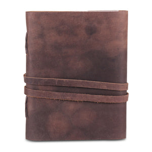 Leather Plain Textured Note Journal Book- Brown