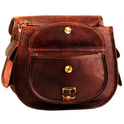 Vintage Brown Leather Crossbody Bag