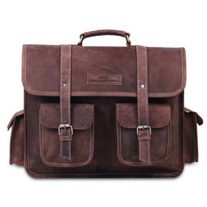 Large Messenger Briefcase Bag with External pockets and Top Handle