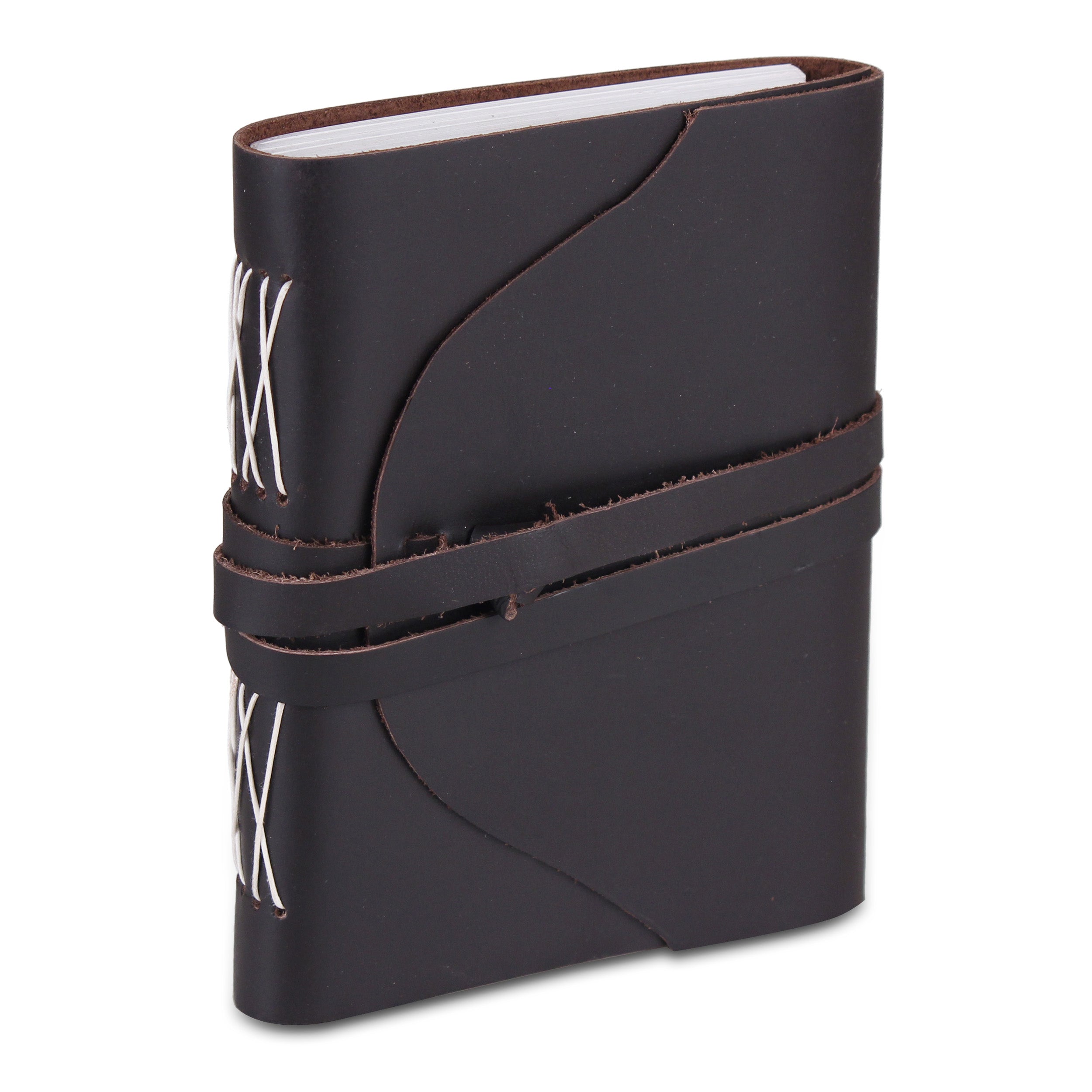 Leather Plain Textured Note Journal Book- Black
