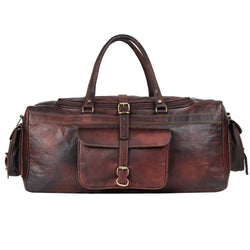 Vintage Red Leather Duffle