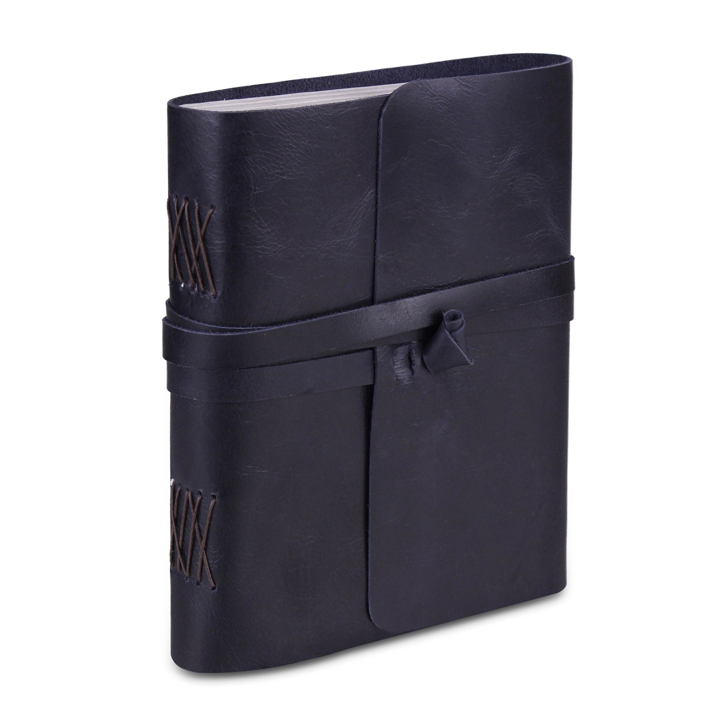Leather Plain Textured Note Journal Book- Dark Blue
