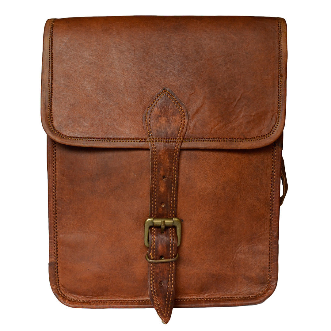 Rustic Vintage Leather Satchel Shoulder Tablet bag