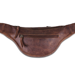 Real Leather Fanny Bag- Brown