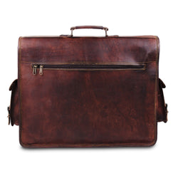Large Leather Messenger Briefcase Bag with Adjustable Strap