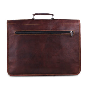 Leather Messenger Bag with Laptop Padded Compartment
