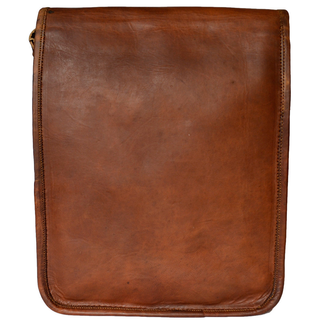 Vintage Full Grain Leather Tablet Bag with Laptop Padding