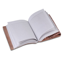 Leather Crocodile Textured Note Journal Book- Brown