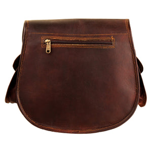 Vintage Brown Leather Crossbody Bag