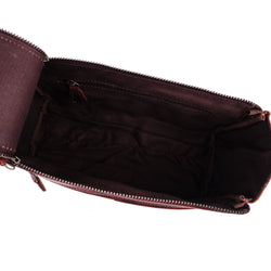 Vintage Dual Zipper Portable Travel Leather Bag