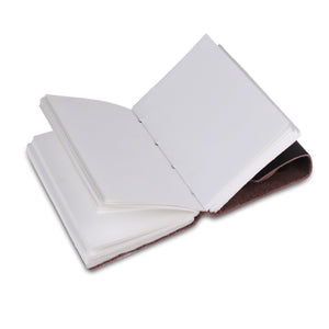 Leather Plain Textured Knot Strip Note Journal Book- Black