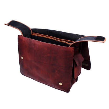 Full Grain Large Leather Messenger Bag with adjustable strap